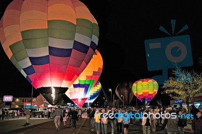 People Enjoying Themselves At The Page Balloon Festival Stock Photo