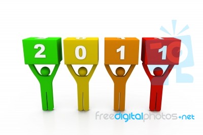 People Holding 2011 Stock Image