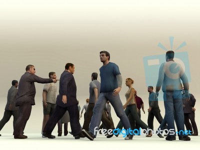 People Movie 3D Stock Image