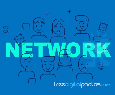 People Network Indicates Social Media And Togetherness Stock Image