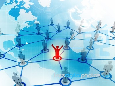 People Networking With Leader Stock Image