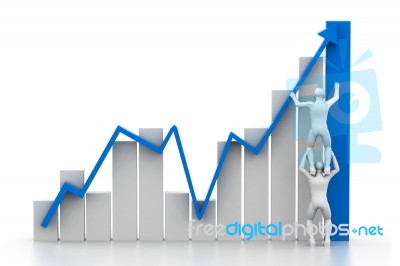 People Pushing Up Graph Stock Image