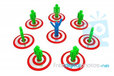 People Stand In Target Stock Image