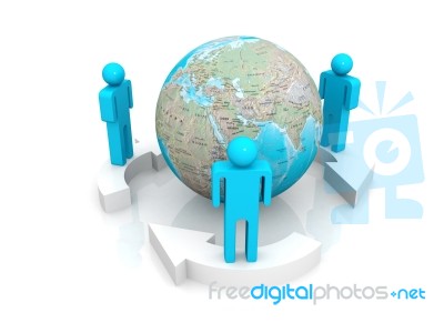 People Surround The Earth Stock Image