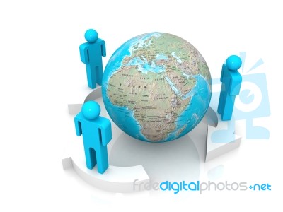 People Surround The Earth Stock Image