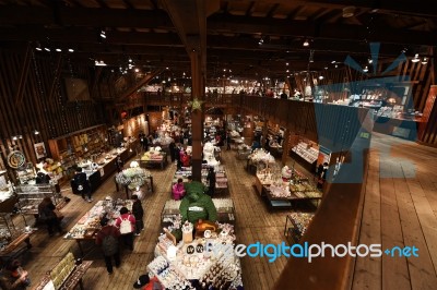 People Visit Otaru Music Box Museum Stock Photo