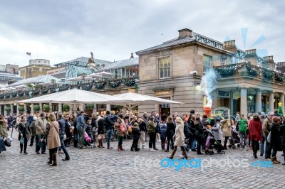 People Walking Around Covent Garden Stock Photo