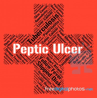 Peptic Ulcer Shows Lower Esophagus And Afflictions Stock Image