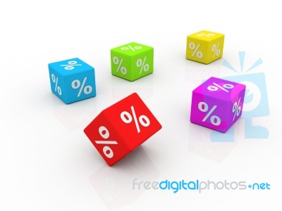 Percentage Dice Stock Image