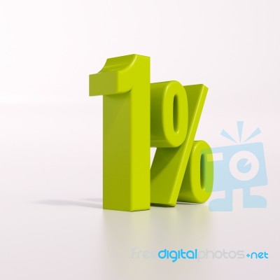 Percentage Sign, 1 Percent Stock Image