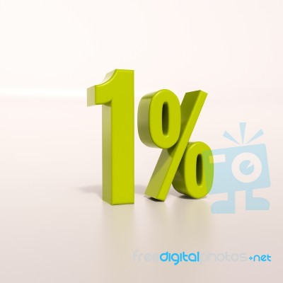 Percentage Sign, 1 Percent Stock Image