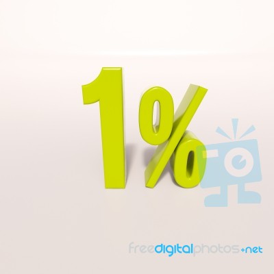 Percentage Sign, 1 Percent Stock Image