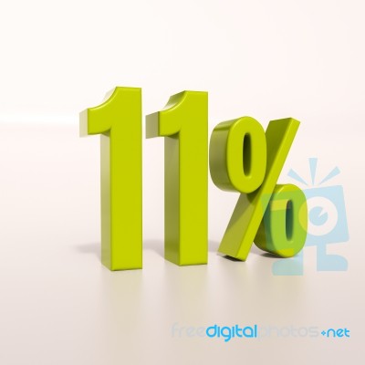 Percentage Sign, 11 Percent Stock Image