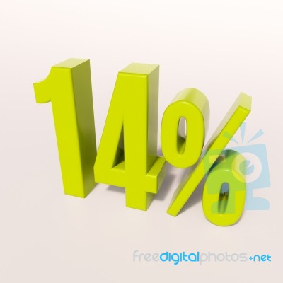 Percentage Sign, 14 Percent Stock Image