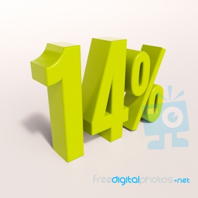 Percentage Sign, 14 Percent Stock Image