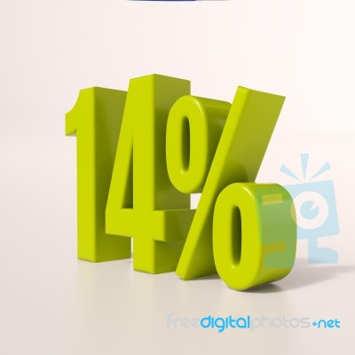 Percentage Sign, 14 Percent Stock Image