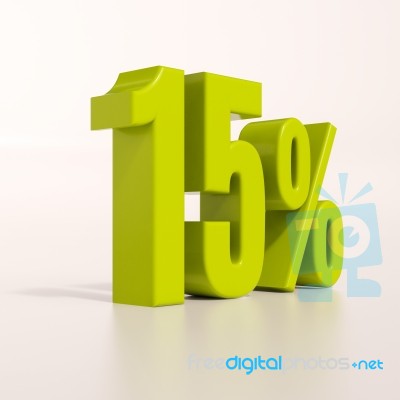 Percentage Sign, 15 Percent Stock Image