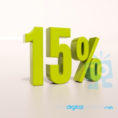 Percentage Sign, 15 Percent Stock Image