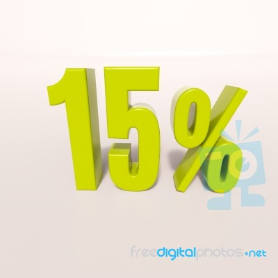 Percentage Sign, 15 Percent Stock Image