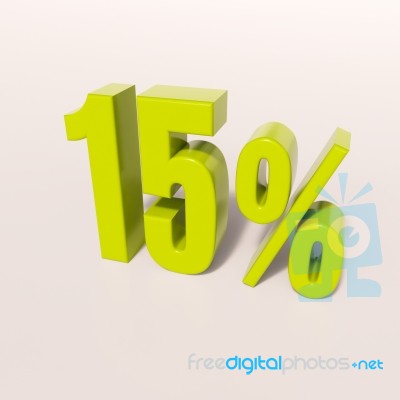 Percentage Sign, 15 Percent Stock Image