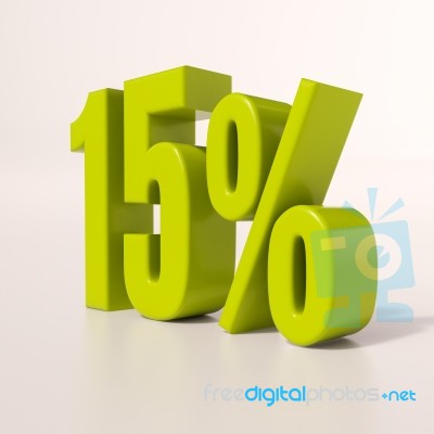 Percentage Sign, 15 Percent Stock Image