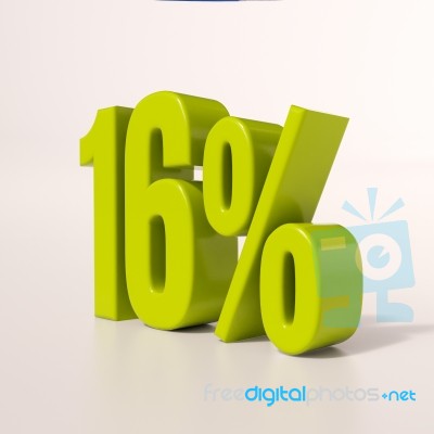 Percentage Sign, 16 Percent Stock Image