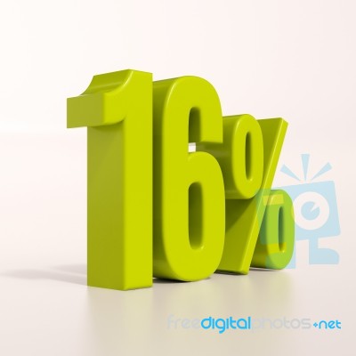 Percentage Sign, 16 Percent Stock Image