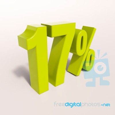 Percentage Sign, 17 Percent Stock Image