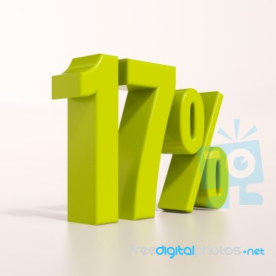 Percentage Sign, 17 Percent Stock Image