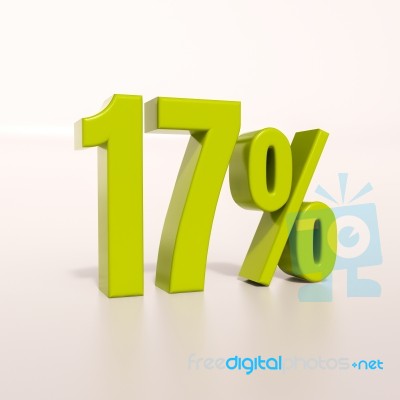 Percentage Sign, 17 Percent Stock Image