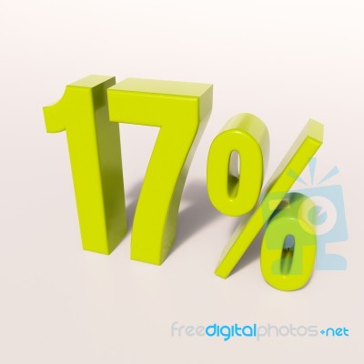 Percentage Sign, 17 Percent Stock Image