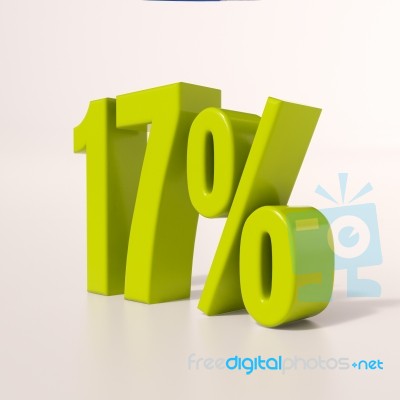 Percentage Sign, 17 Percent Stock Image