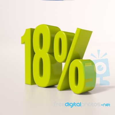 Percentage Sign, 18 Percent Stock Image