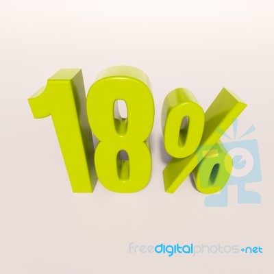 Percentage Sign, 18 Percent Stock Image