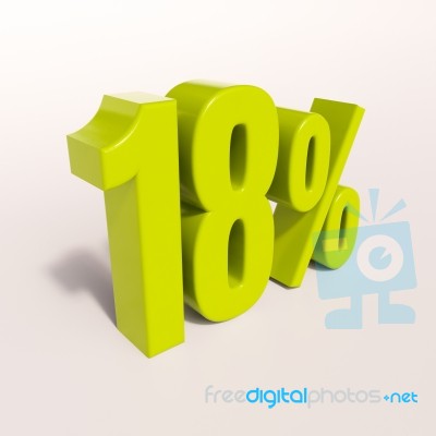 Percentage Sign, 18 Percent Stock Image