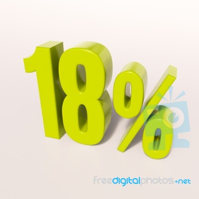 Percentage Sign, 18 Percent Stock Image