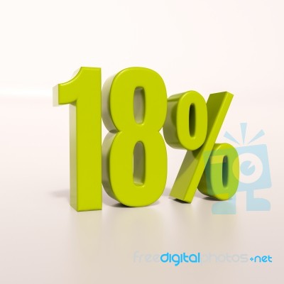 Percentage Sign, 18 Percent Stock Image