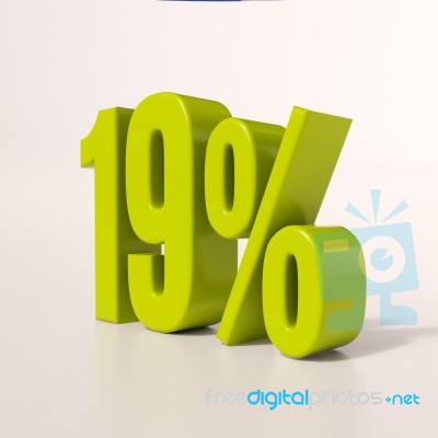 Percentage Sign, 19 Percent Stock Image