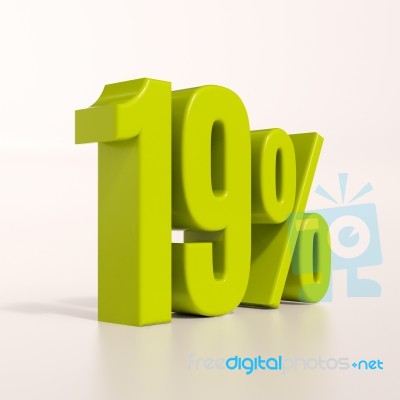 Percentage Sign, 19 Percent Stock Image