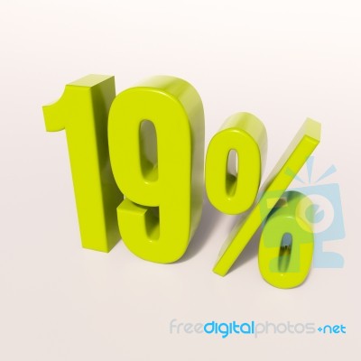 Percentage Sign, 19 Percent Stock Image