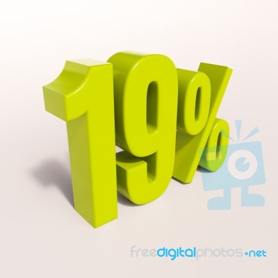 Percentage Sign, 19 Percent Stock Image