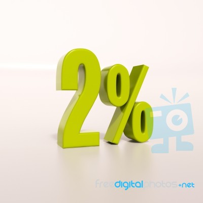 Percentage Sign, 2 Percent Stock Image