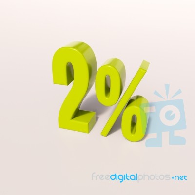 Percentage Sign, 2 Percent Stock Image