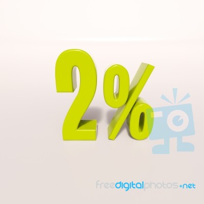 Percentage Sign, 2 Percent Stock Image