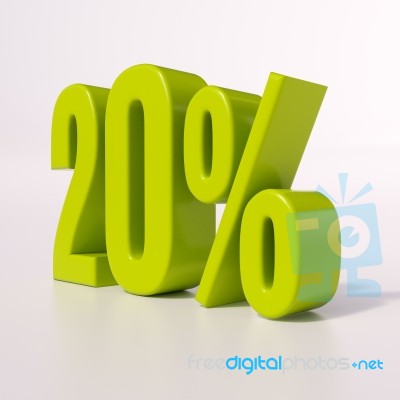 Percentage Sign, 20 Percent Stock Image