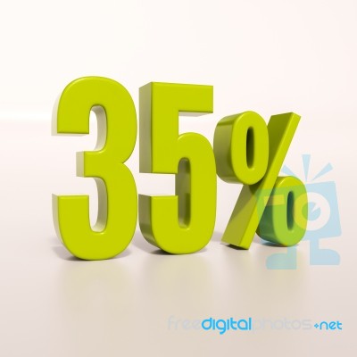 Percentage Sign, 35 Percent Stock Image