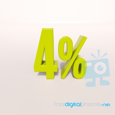 Percentage Sign, 4 Percent Stock Image