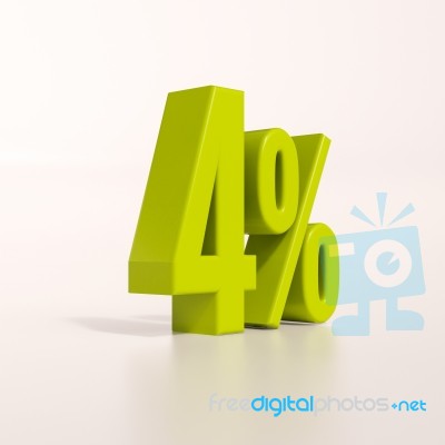 Percentage Sign, 4 Percent Stock Image