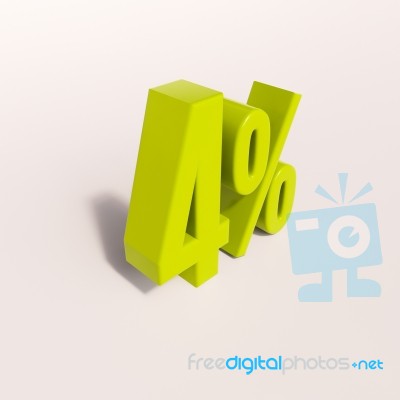 Percentage Sign, 4 Percent Stock Image