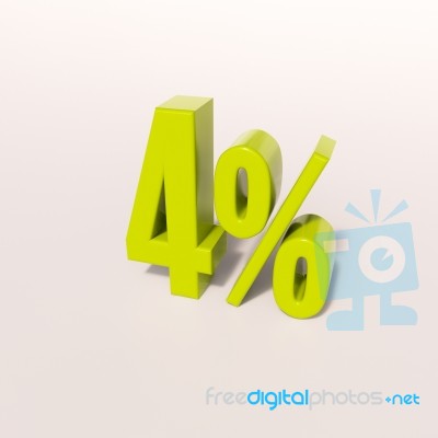 Percentage Sign, 4 Percent Stock Image